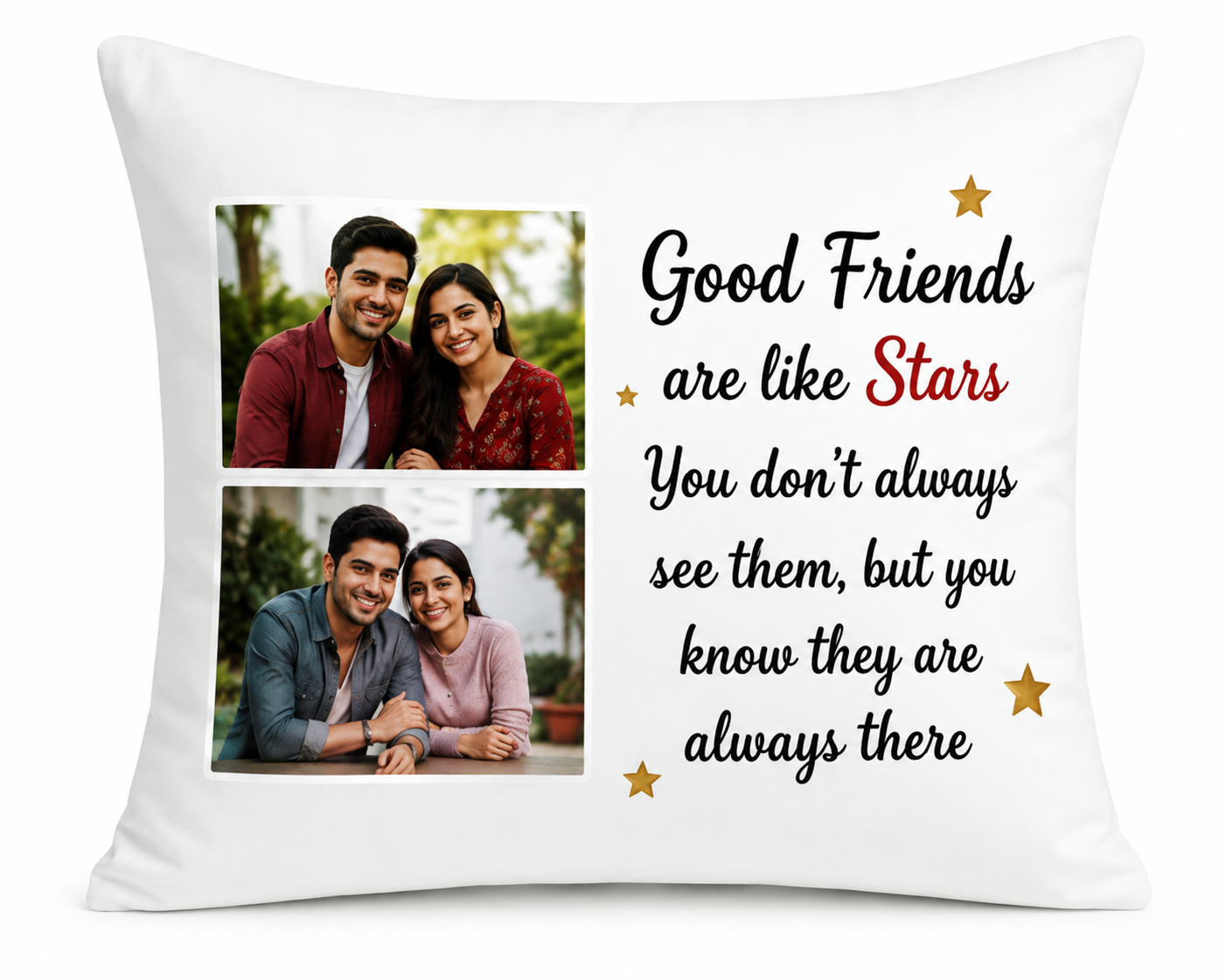 Personalized Friendship Photo Cushion – Good Friends | Feeling Celebration