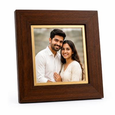 Personalized Wooden Photo Frame – Custom Couple Photo Gift | Feeling Celebration