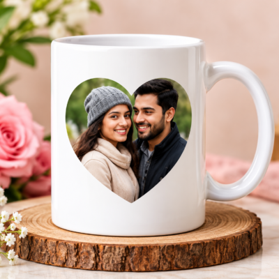 Personalized Photo Mug – Heart Design