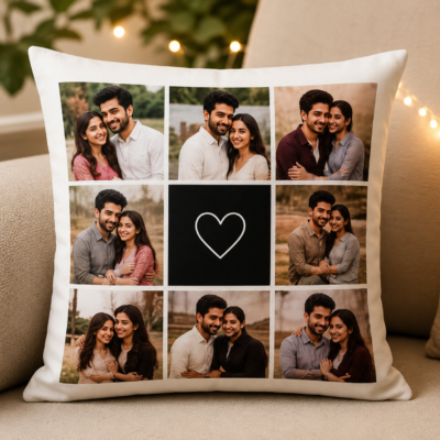 Personalized Photo Cushion – 9 Photo Collage | Feeling Celebration