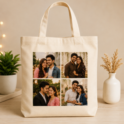 Personalized Photo Tote Bag – 4 Photo Collage | Feeling Celebration