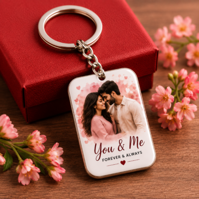 Personalized Photo Keychain – You & Me Forever
