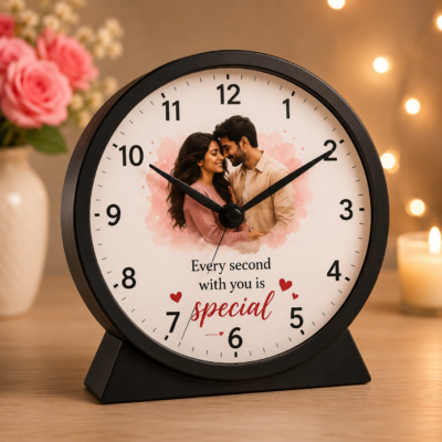 Personalized Couple Photo Wall Clock – Every Second Is Special