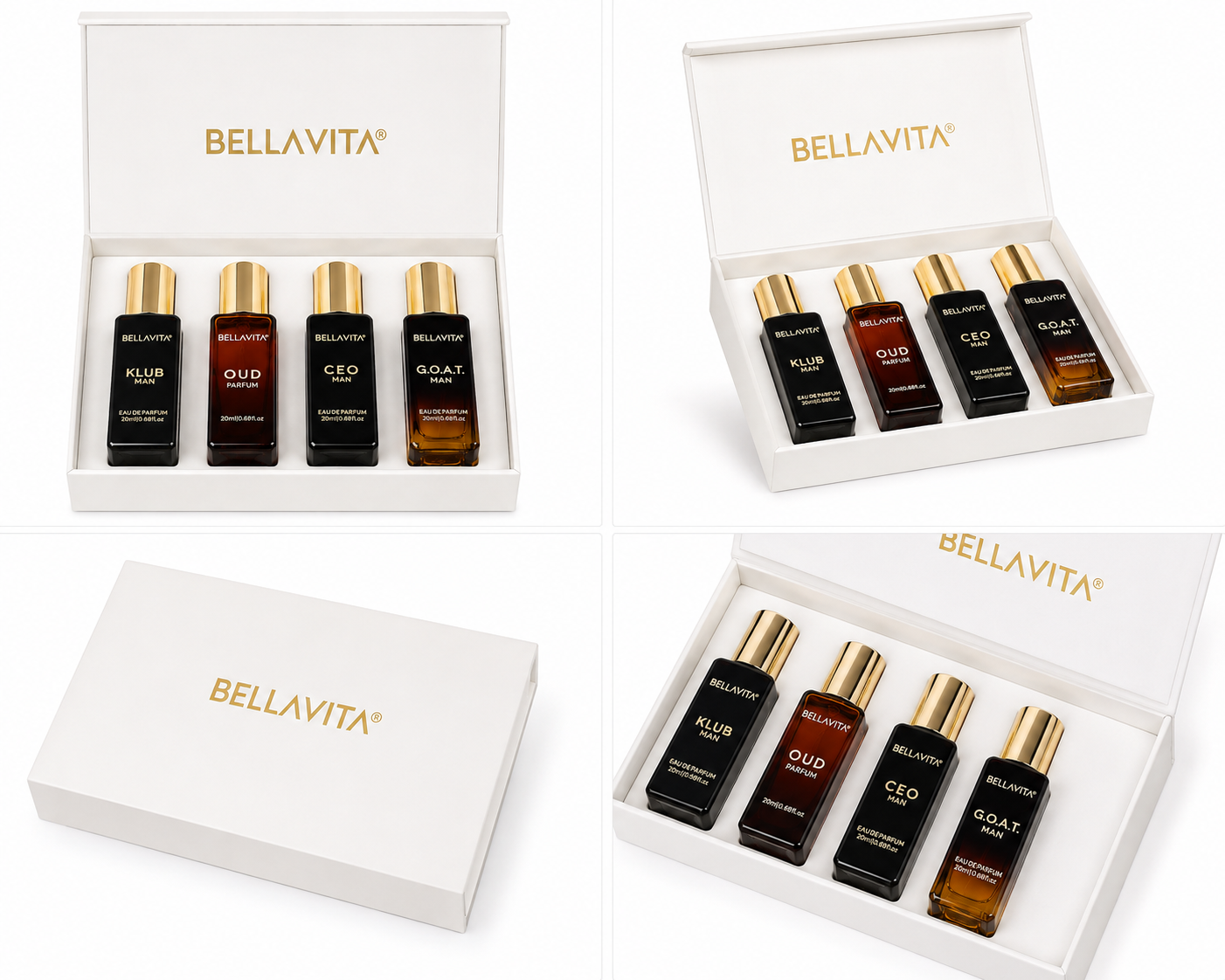 Bella Vita Luxury Men Perfume Gift Set (Klub, Oud, CEO & G.O.A.T.) - Image 2