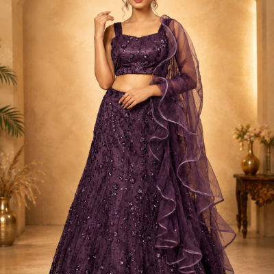 Deep Plum Designer Lehenga Choli
