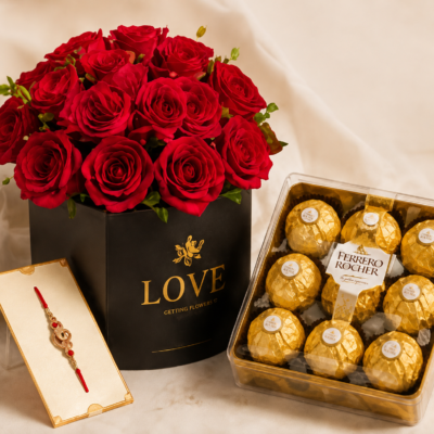 Red Roses & Ferrero Rocher Gift Combo