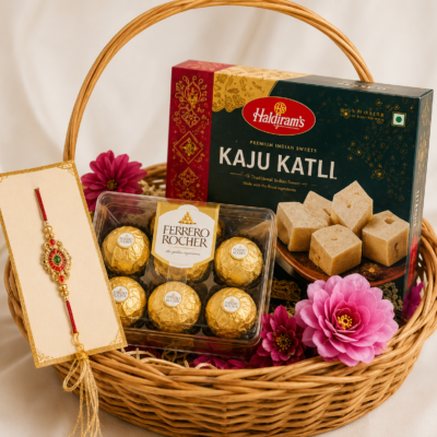 Premium Kaju Katli & Chocolate Rakhi Gift Hamper
