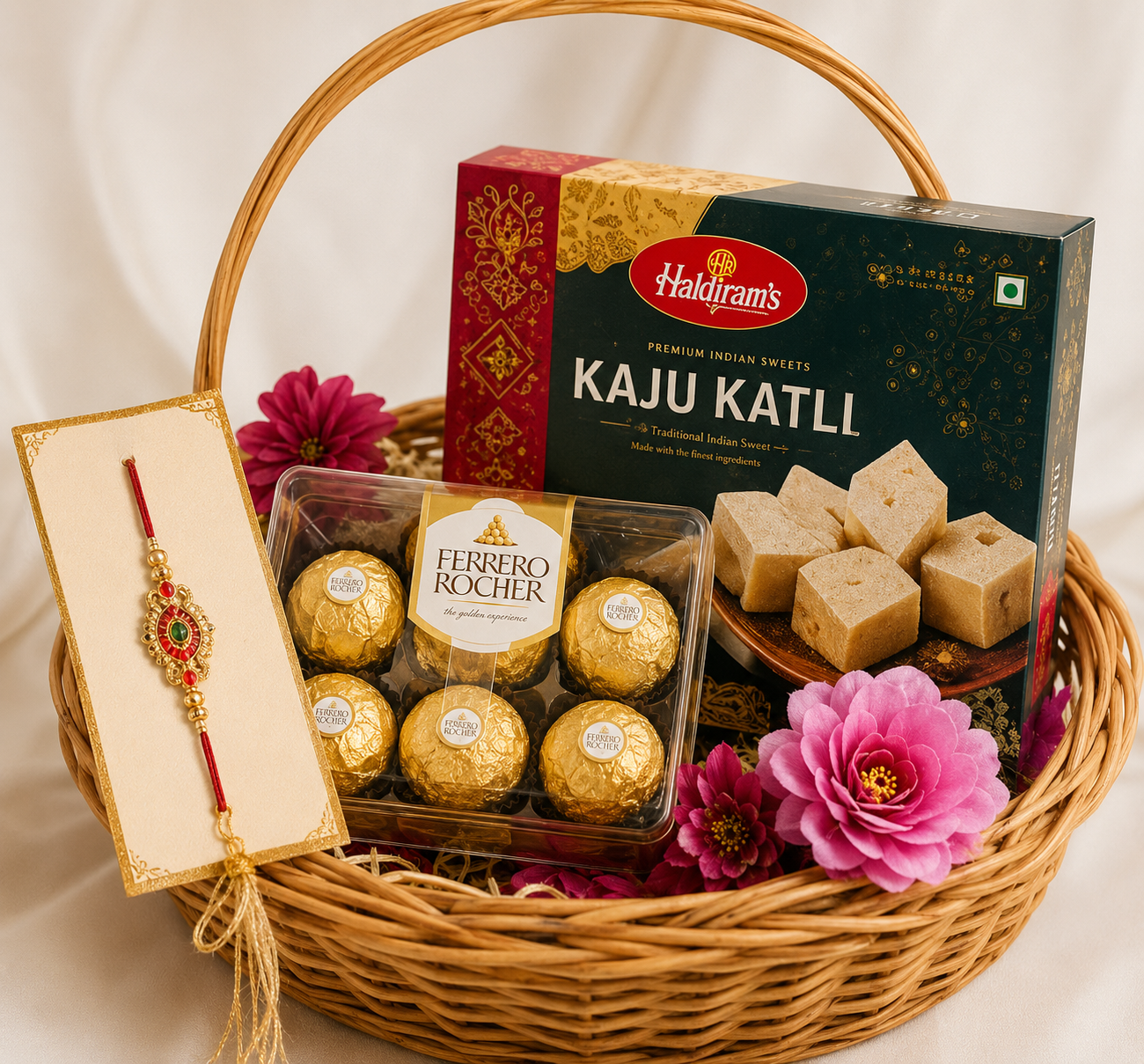 Premium Kaju Katli & Chocolate Rakhi Gift Hamper