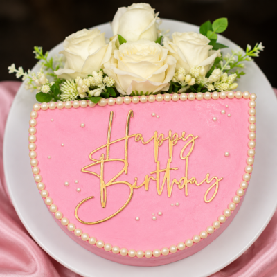 Feeling Celebration Pink Floral Birthday Cake