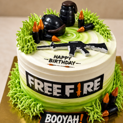 Free Fire Theme Birthday Cake