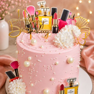 Luxury Makeup Theme Birthday Cake