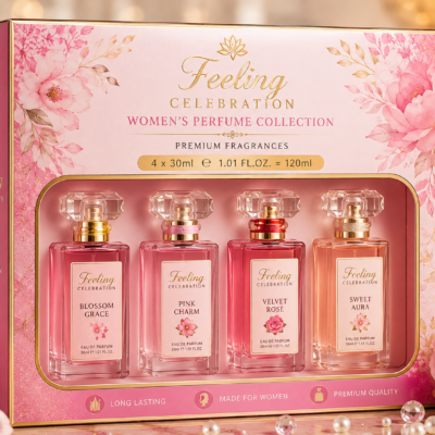 Feeling Celebration Women’s Perfume Gift Set – 4 × 30ml | 4 Signature Fragrances
