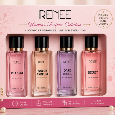 RENEE Women’s Perfume Gift Set – 4 × 15ml | Bloom, Eau De Parfum, Dark Desire & Secret