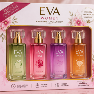 EVA Women’s Deodorant Body Spray Combo – 4 × 125ml | Fresh, Sweet, Doll & Blush