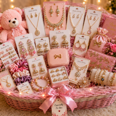Luxury Artificial Jewellery Big Basket – 25+ Items | Premium Jewellery Gift Hamper for Her