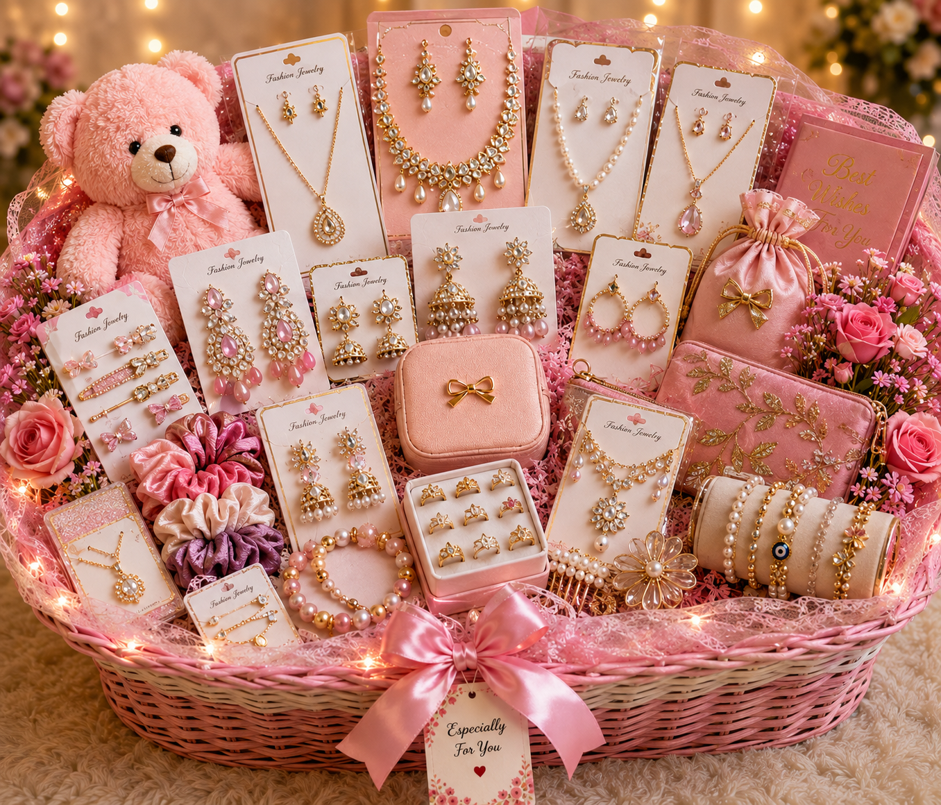 Luxury Artificial Jewellery Big Basket – 25+ Items | Premium Jewellery Gift Hamper for Her