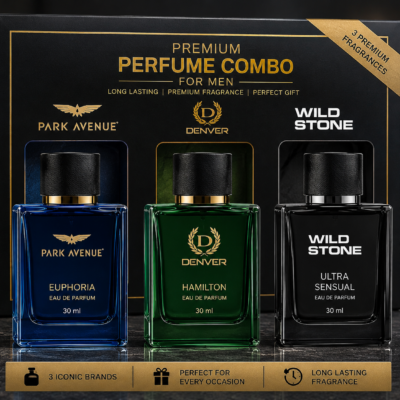 Premium Men's Perfume Combo – Park Avenue + Denver + Wild Stone (Pack of 3)