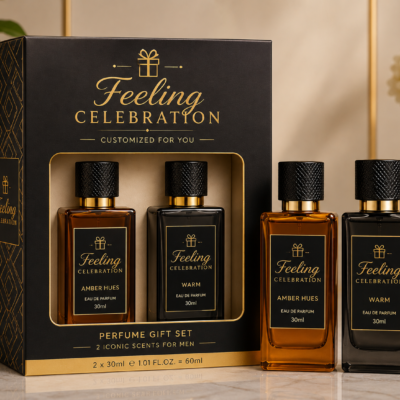 Feeling Celebration Perfume Gift Set for Men – Amber Hues & Warm – 2 × 30ml