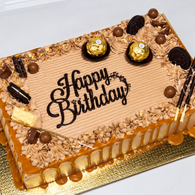 Premium Chocolate Caramel Drip Birthday Cake