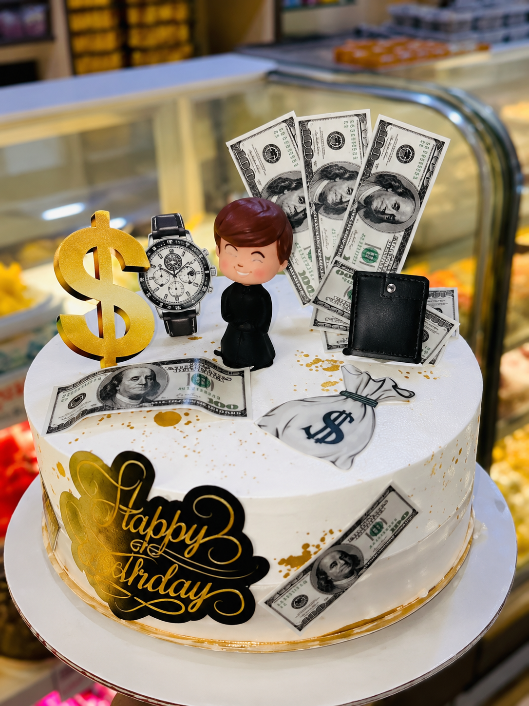 Money Theme Luxury Birthday Cake