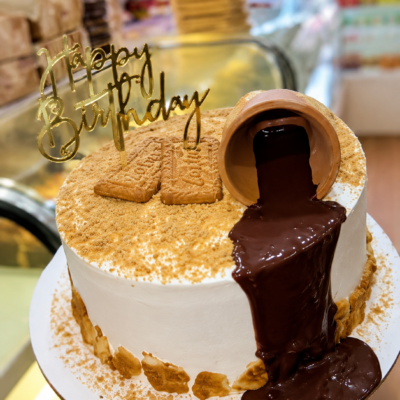 Chocolate Biscuit Drip Birthday Cake