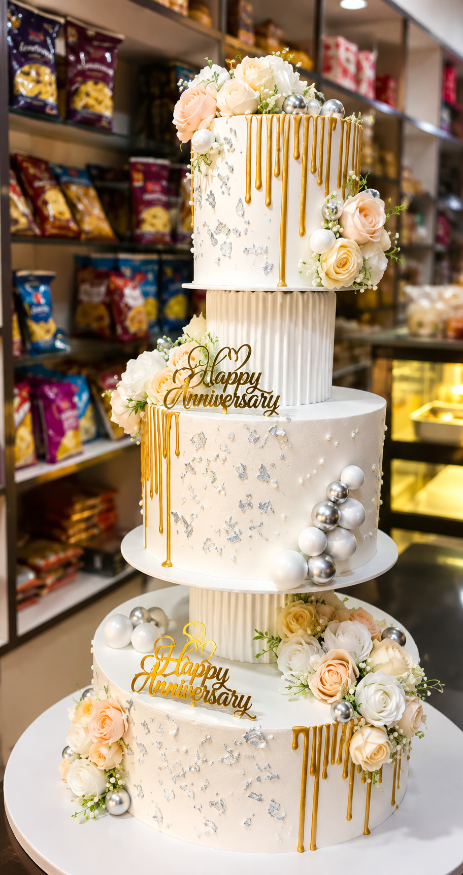 Three-Tier Luxury Anniversary Cake
