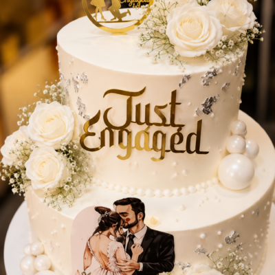 Just Engaged Two-Tier Designer Cake