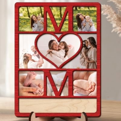 Personalized Wooden Mother & Baby Photo Frame – Love & Memories