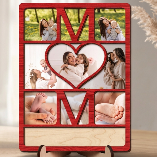 Personalized Wooden Mother & Baby Photo Frame – Love & Memories