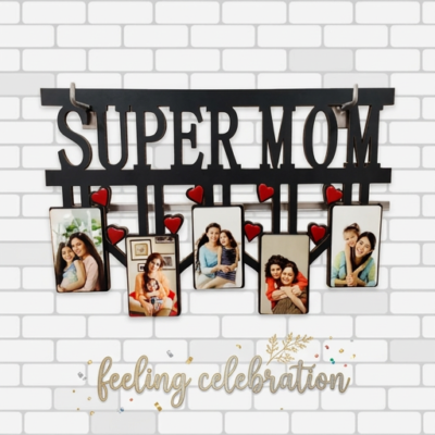 Personalized Super Mom Photo Collage Hanging Frame