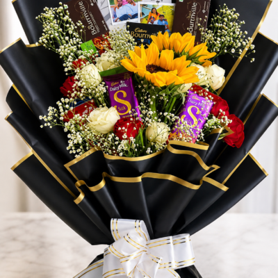 Luxury Sunflower & Chocolate Memory Bouquet