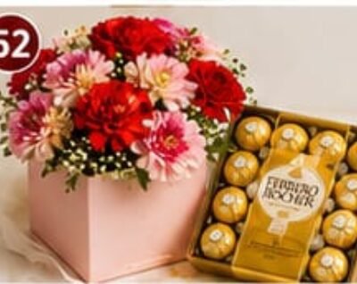 Premium Mixed Flower Bouquet with Chocolate Gift Box