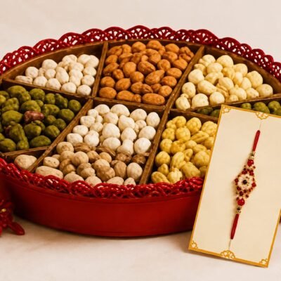 Premium Assorted Dry Fruit Hamper with Designer Rakhi