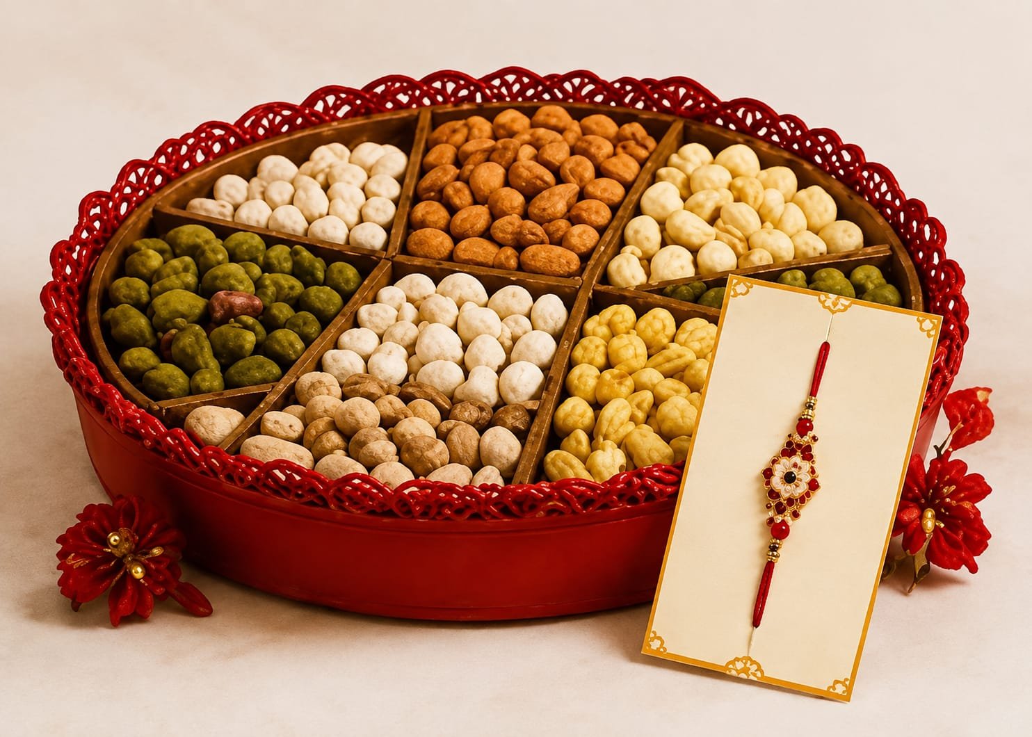 Premium Assorted Dry Fruit Hamper with Designer Rakhi