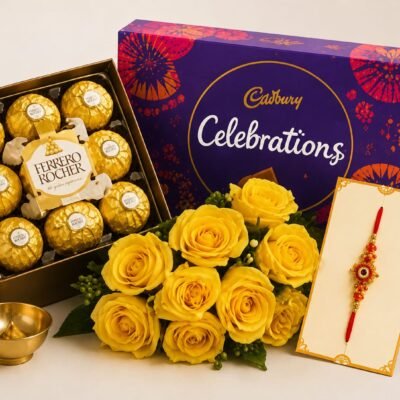 🌹🍫 Premium Rakhi Rose & Chocolate Gift Hamper