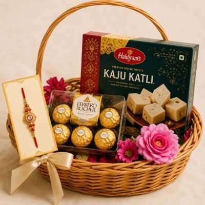 🎁 Haldiram’s Kaju Katli & Ferrero Rocher Rakhi Gift Basket