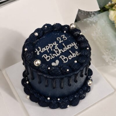 Midnight Blue Pearl Birthday Cake | Feeling Celebration