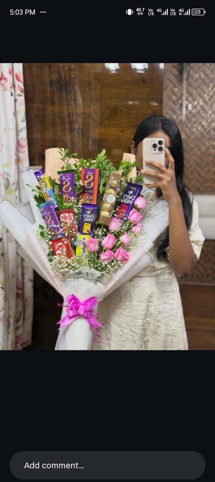 Chocolate & Pink Rose Celebration Bouquet