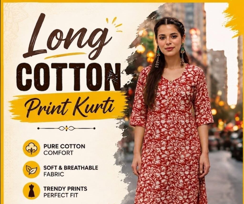 Maroon Printed Cotton Kurti for Women | Feeling Celebration