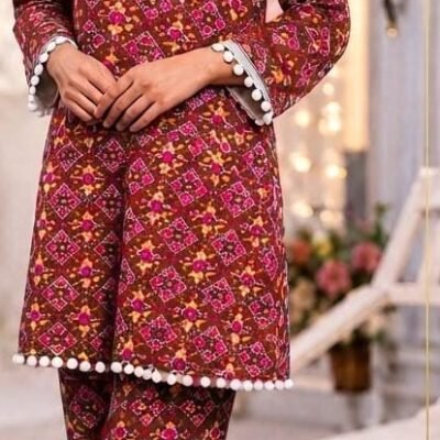 Women’s Brown & Multicolor Printed Kurta Pant Set | Feeling Celebration