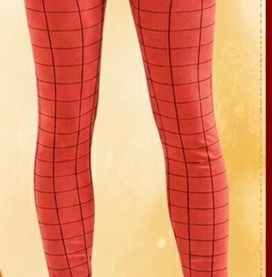 Red Checkered Stretchable Leggings for Women | Feeling Celebration