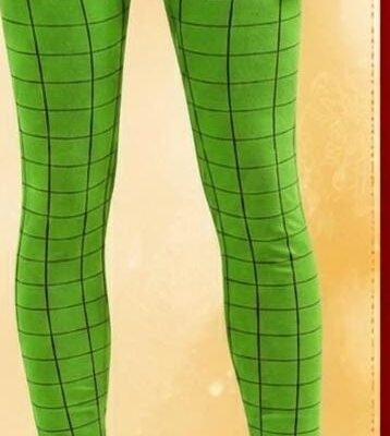 Green Checkered Stretchable Leggings for Women | Feeling Celebration