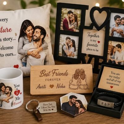 Personalized Couple Memories Gift Set – Photo Frame, Cushion, Mug & Keepsakes | Feeling Celebration