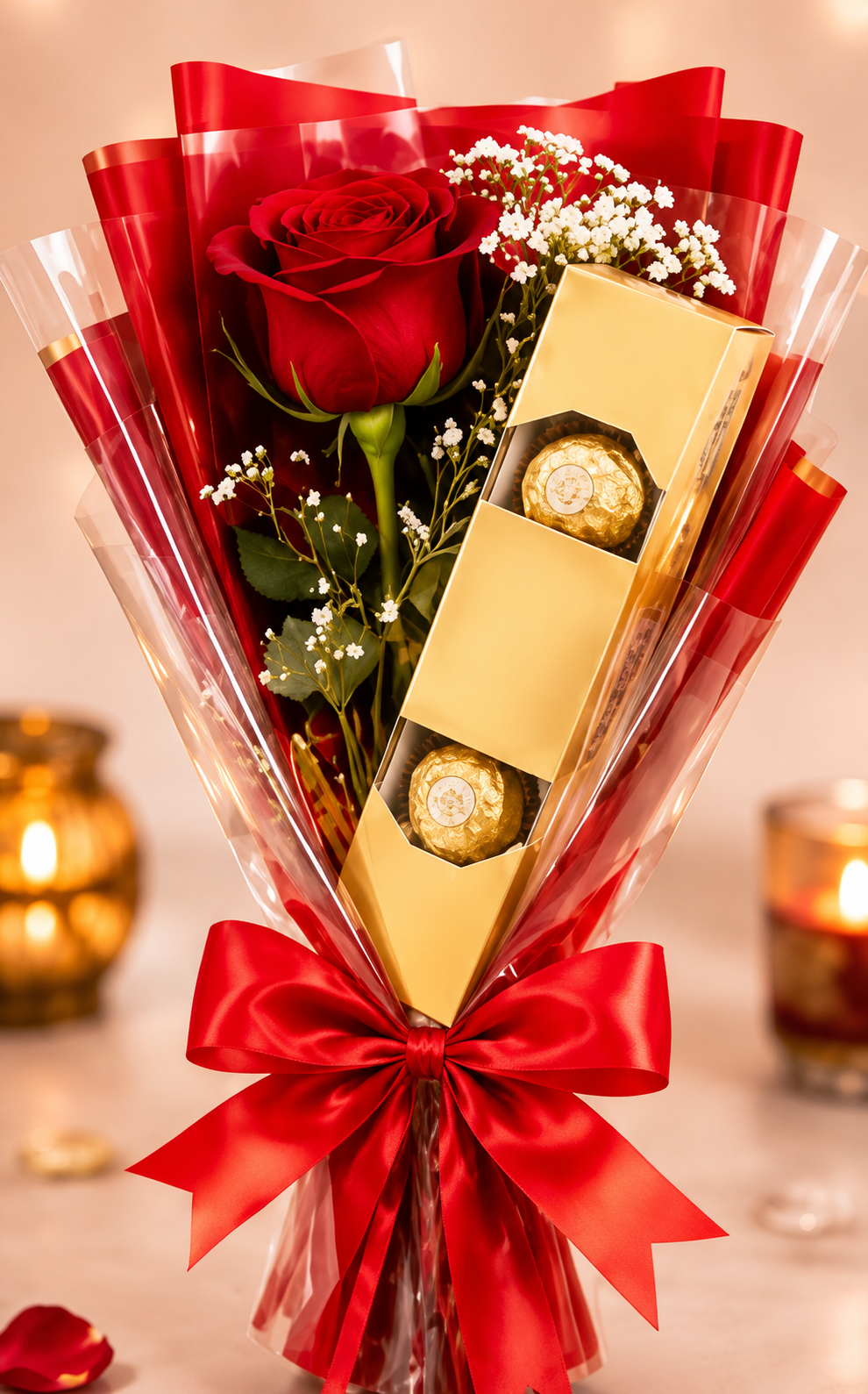 Royal Red Rose & Chocolate Gift Bouquet
