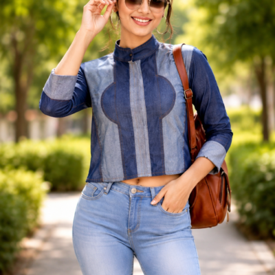 Blue Denim Style Top