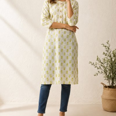 Women’s Floral Print Cotton Kurti | Feeling Celebration