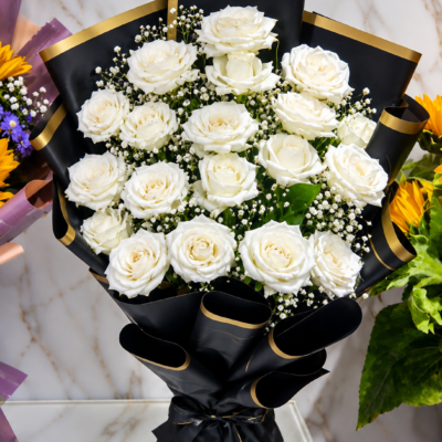 Premium White Rose Bouquet