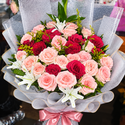 Premium Pink & Red Rose Luxury Bouquet