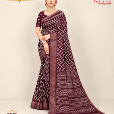 Maroon Zigzag Pattern Silk Saree